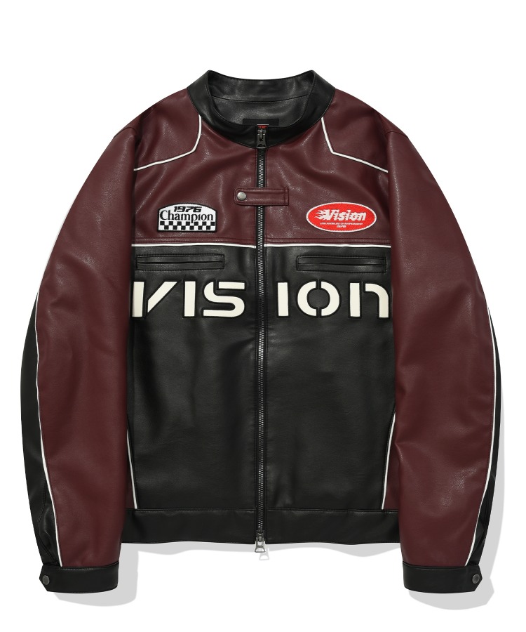 VSW Faux Leather Racing Jacket Black